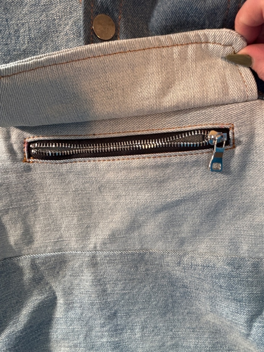 MNML Patchwork Denim Pullover Hoodie with Gunmetal hardware size XL - Picture 3 of 9